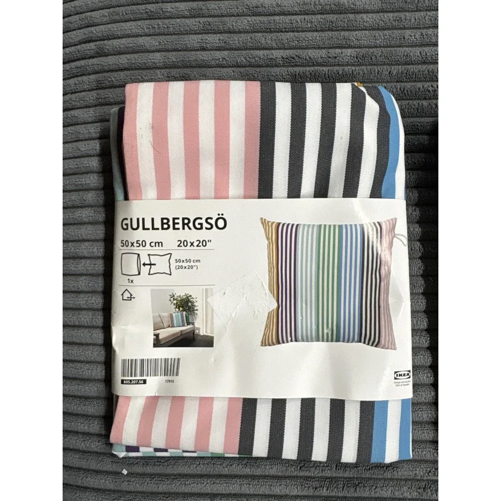 Set of 2 IKEA GULLBERGSO Cushion Covers 20x20 Striped Multicolor Indoor Outdoor